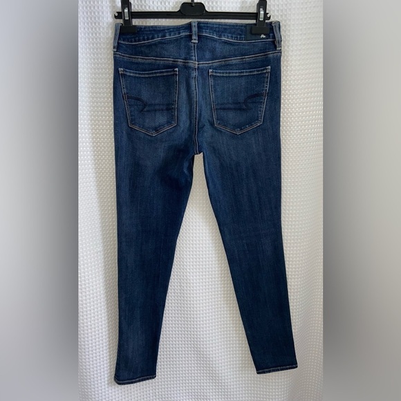 Women’s American Eagle dark blue wash hi-rise 360 super stretch Jegging size 8 - Picture 10 of 12